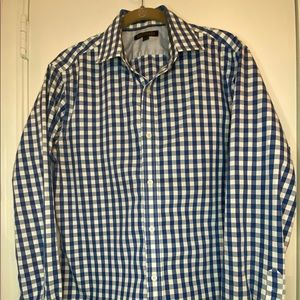 Banana Republic Blue checked long sleeve shirt.